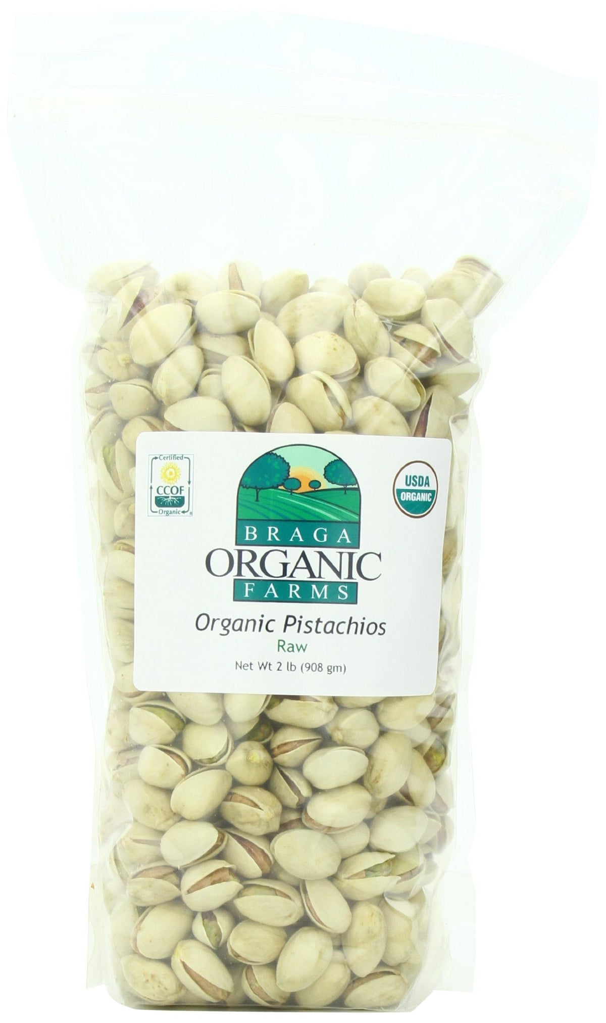 Braga Organic Farms Organic Raw Inshell Pistachios – 2 lb Bag