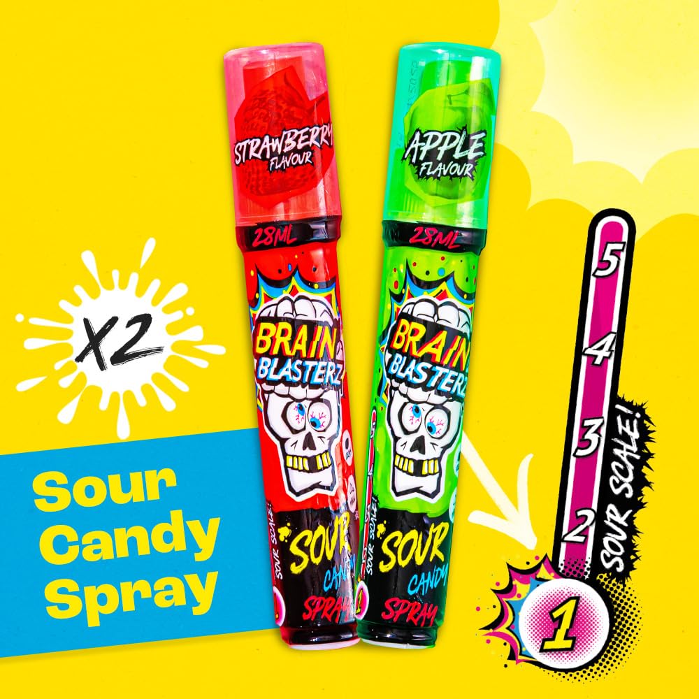 Brain Blasterz Sour Candy Variety Pack – 22-Piece Assorted Candy Box | Vegan & Halal Friendly, Individually Wrapped