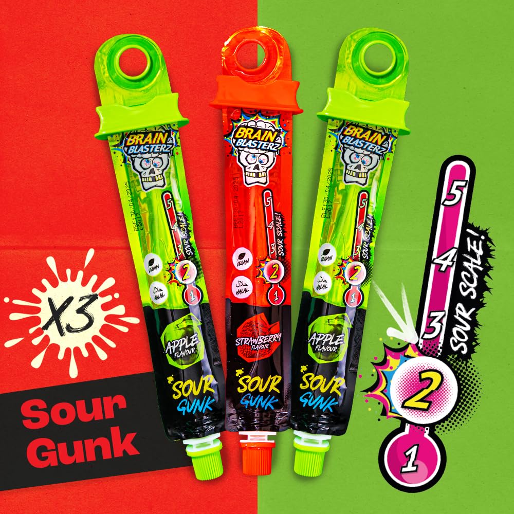 Brain Blasterz Sour Candy Variety Pack – 22-Piece Assorted Candy Box | Vegan & Halal Friendly, Individually Wrapped