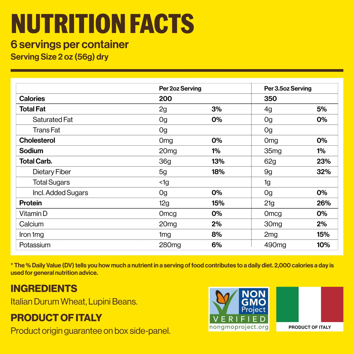 BRAMI Fusilli Italian Protein Pasta | High Protein & Fiber | Low Carb | Made in Italy | 12oz (Pack of 8)