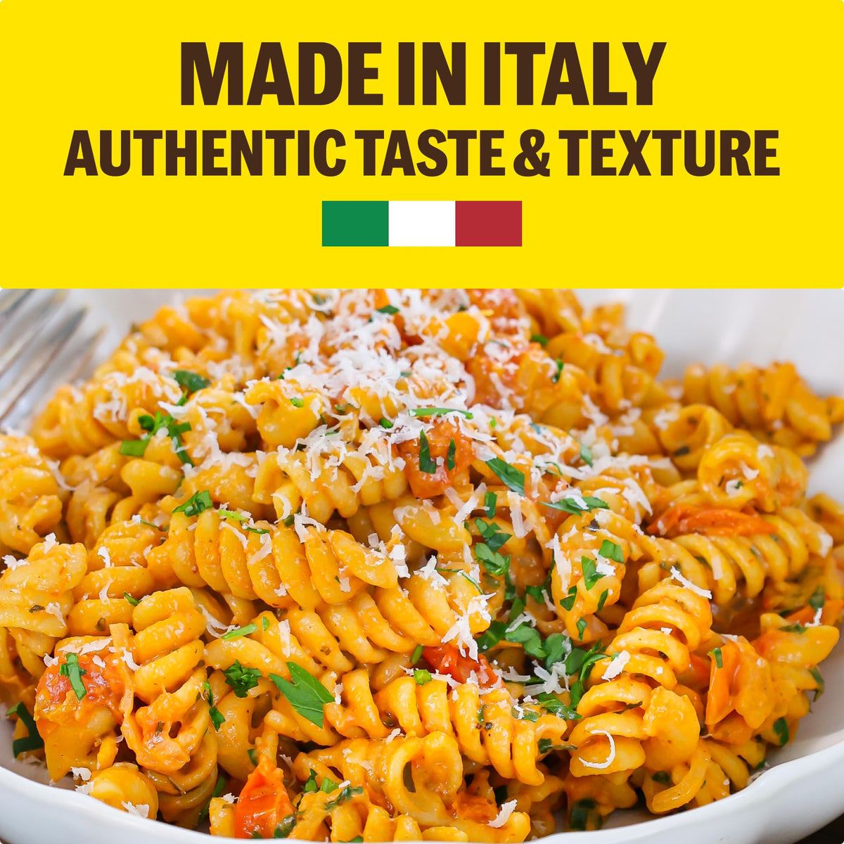BRAMI Fusilli Italian Protein Pasta | High Protein & Fiber | Low Carb | Made in Italy | 12oz (Pack of 8)