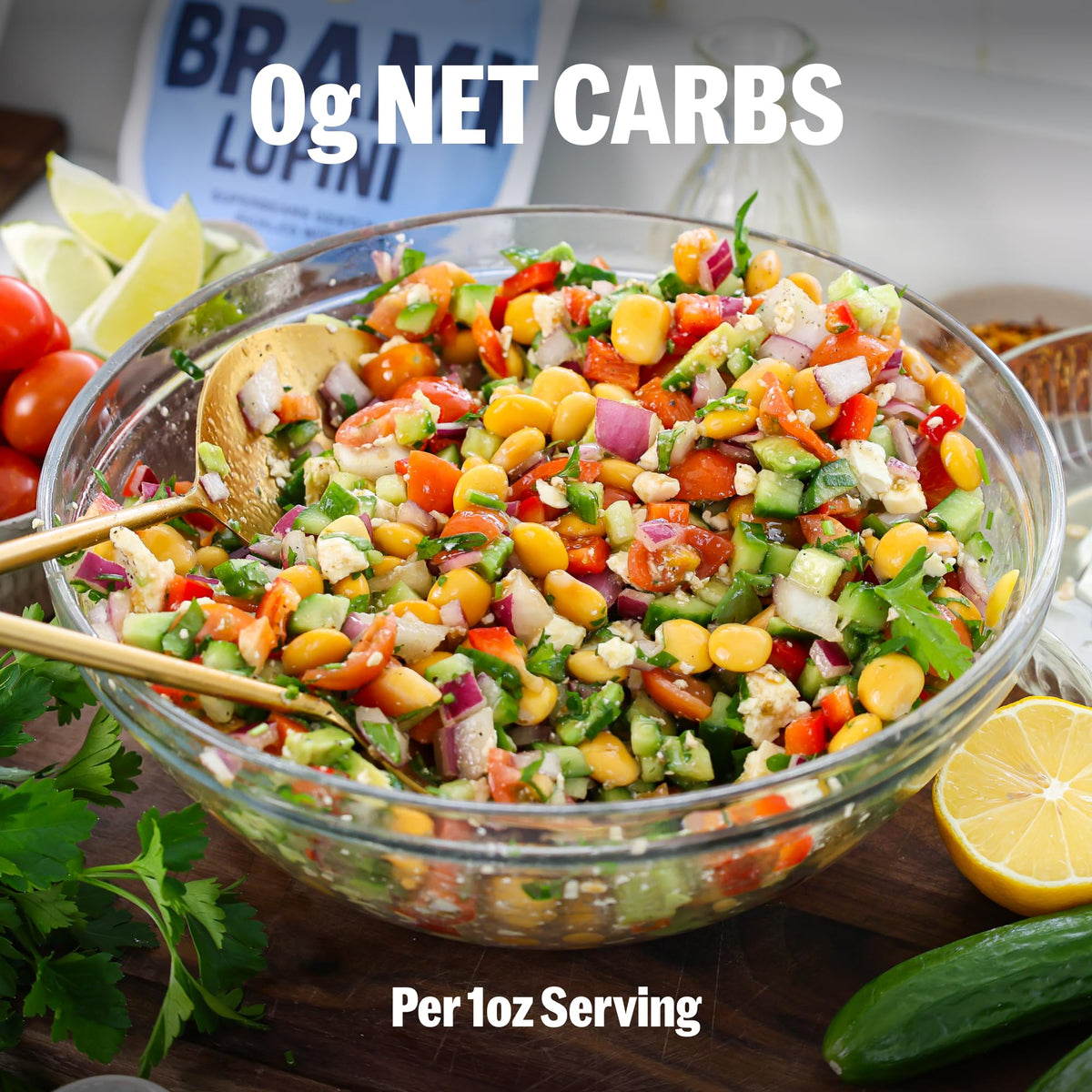 BRAMI Lupini Beans Snack, Chili & Lime | 7g Protein, 0g Net Carbs, Plant-Based