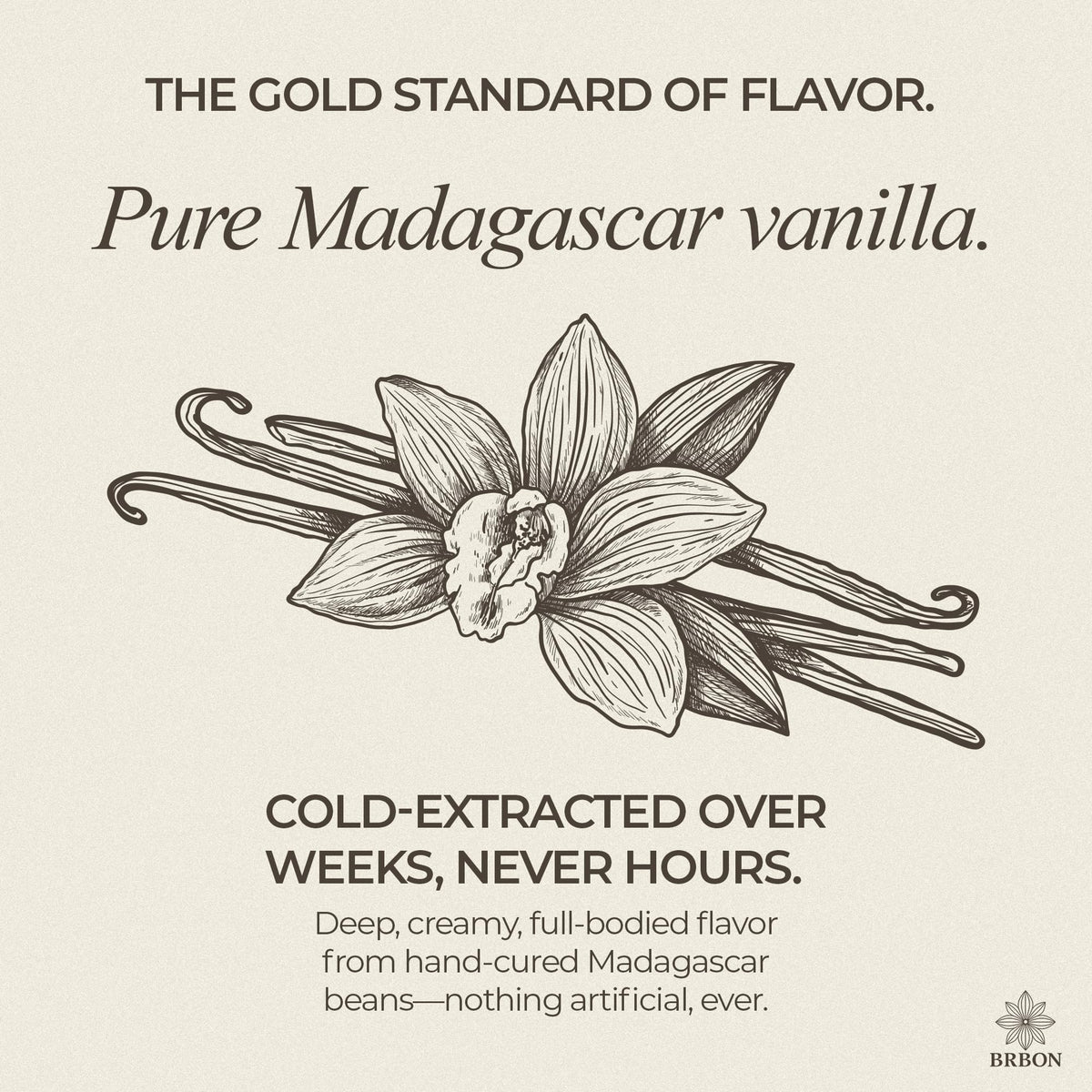 BRBON 8oz Pure Vanilla Extract | Madagascar Bourbon Vanilla Beans, Single-Origin, Non-GMO, Kosher