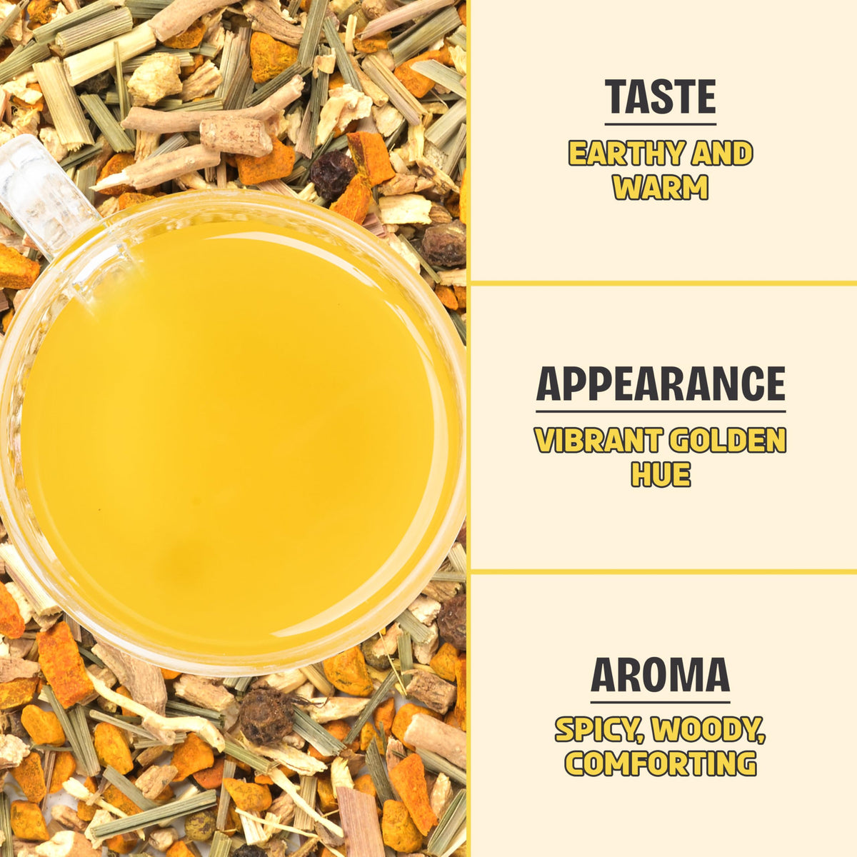 BREWIX Turmeric Ashwagandha Herbal Tea – Loose Leaf, 100+ Cups, Caffeine Free & Gluten Free