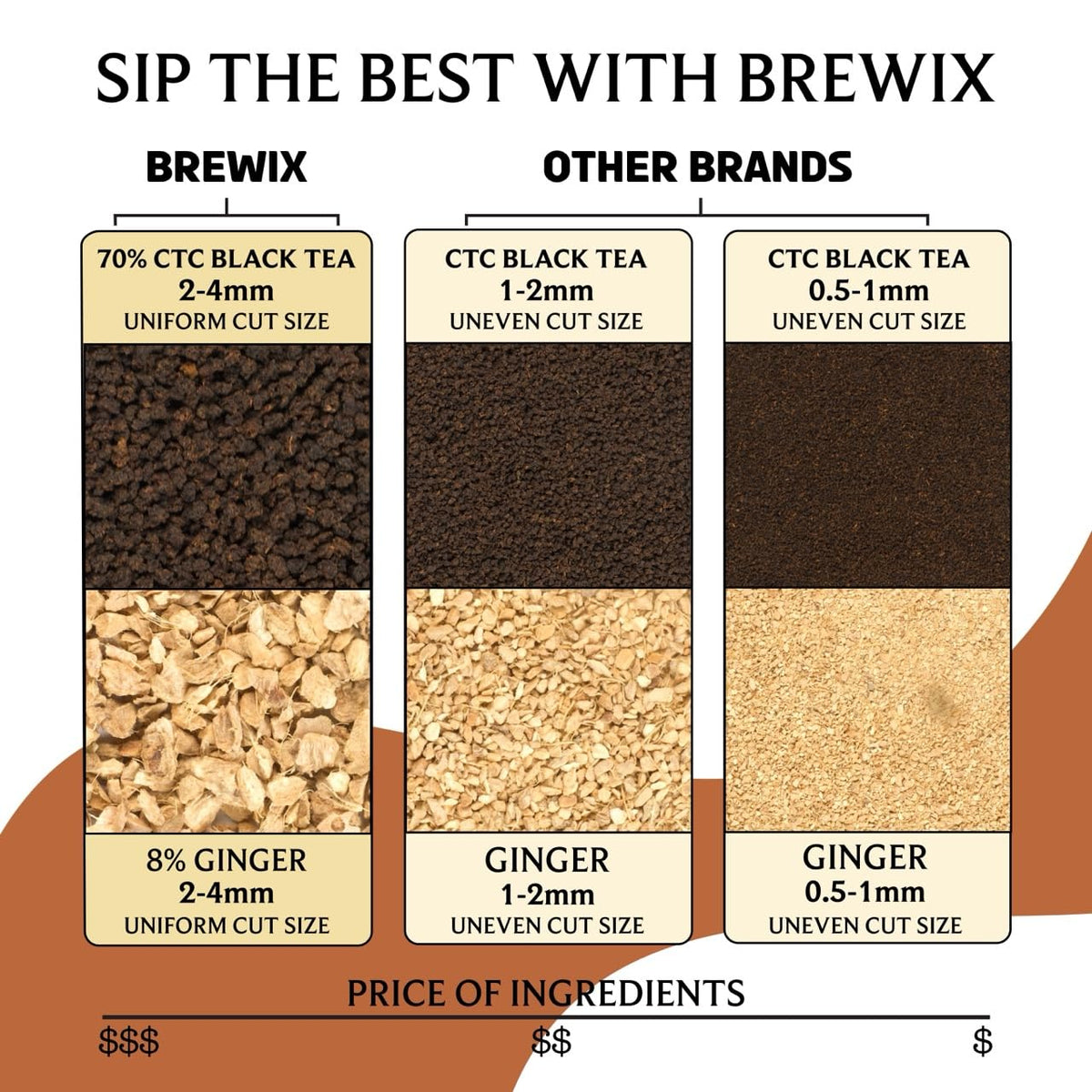 BREWIX Masala Chai Tea Loose Leaf CTC – Bold, Aromatic Spice Blend (Ginger, Cinnamon, Cardamom, Clove, Black Pepper) 8.82oz/250g | 125+ Cups