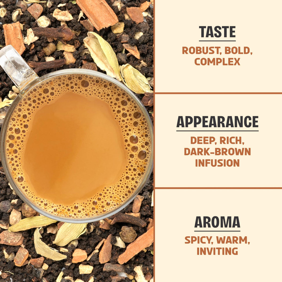 BREWIX Masala Chai Tea Loose Leaf CTC – Bold, Aromatic Spice Blend (Ginger, Cinnamon, Cardamom, Clove, Black Pepper) 8.82oz/250g | 125+ Cups