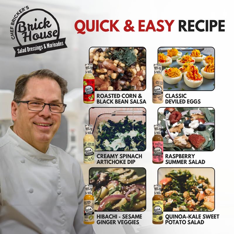 Brick House 6-Flavor Low-Sodium Salad Dressing Bundle – Gluten-Free, Keto & Vegan Options