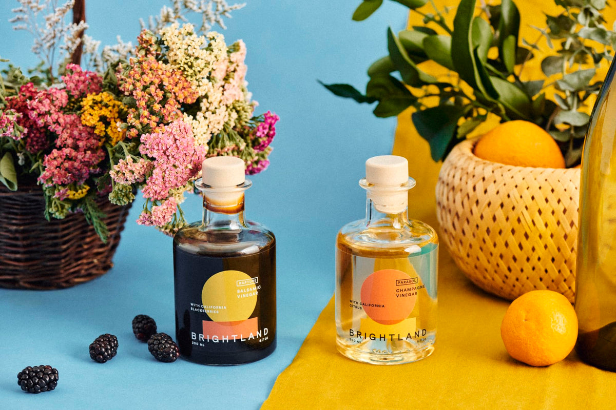Brightland The Vinegar Duo: Balsamic & Champagne Vinegars, 6.7 oz Each – Artisanal, Fruit-Forward Flavors