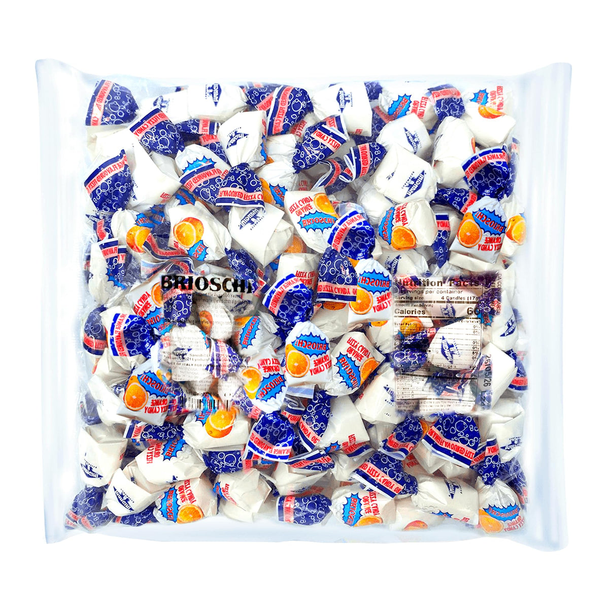 Brioschi Orange Flavored Effervescent Digestive Candies – 2.2 lb Bulk (Italy)