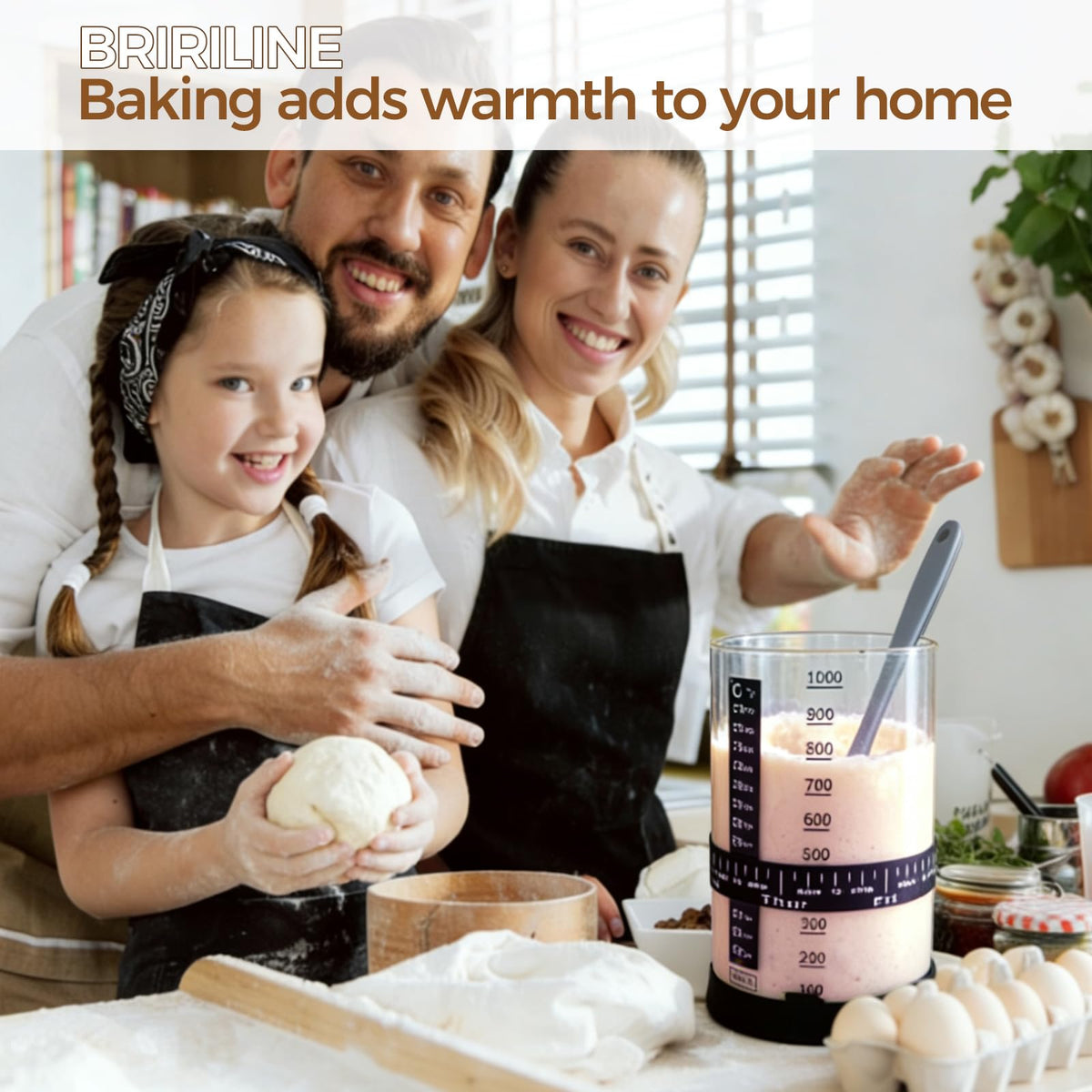 BRIRILINE Pro Sourdough Starter Kit - 34oz Jar with 5 Essential Features