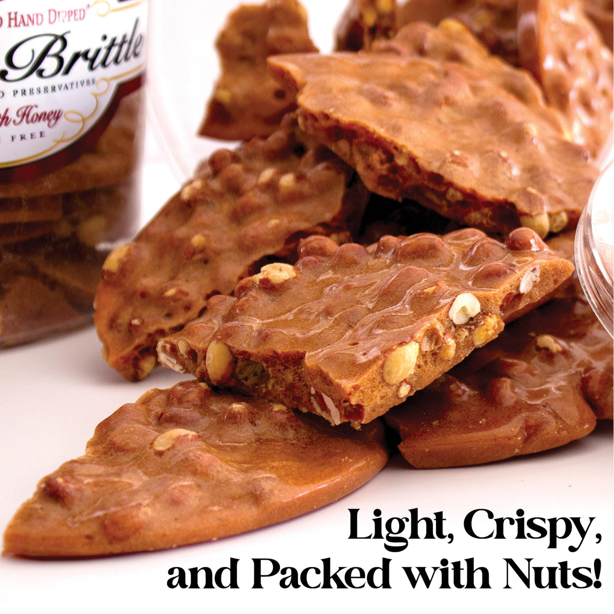 Brittle-Brittle Peanut Brittle Candy – Handmade Old-Fashioned, Honey-Sweetened, Gluten-Free, 38 oz