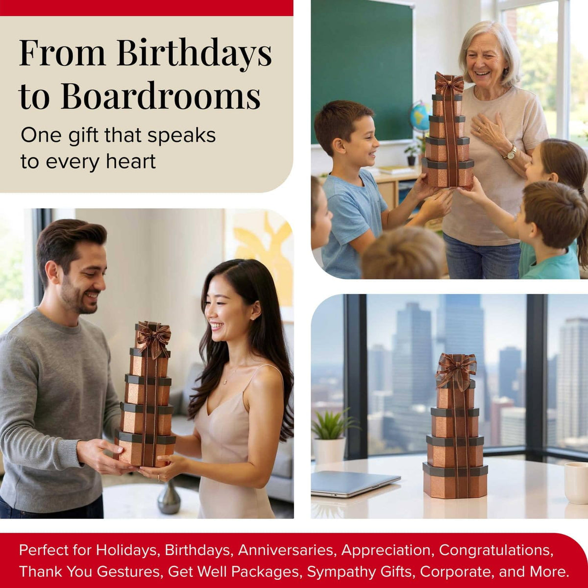 Broadway Basketeers Get Well Gift Tower – Gourmet Care Package with Cookies & Snacks