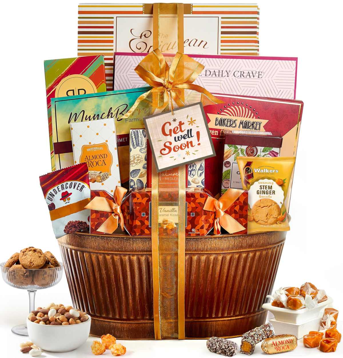 Broadway Basketeers Get Well Basket – Gourmet Care Package with Snacks & Treats