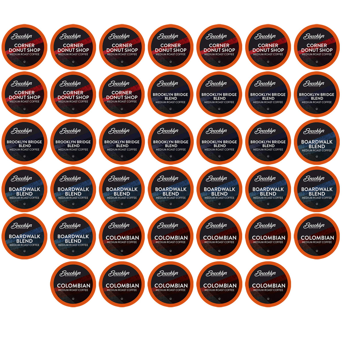 Brooklyn Beans Medium Roast Gourmet Variety Pack Coffee Pods - 40 Count for Keurig Original K-Cup Brewers