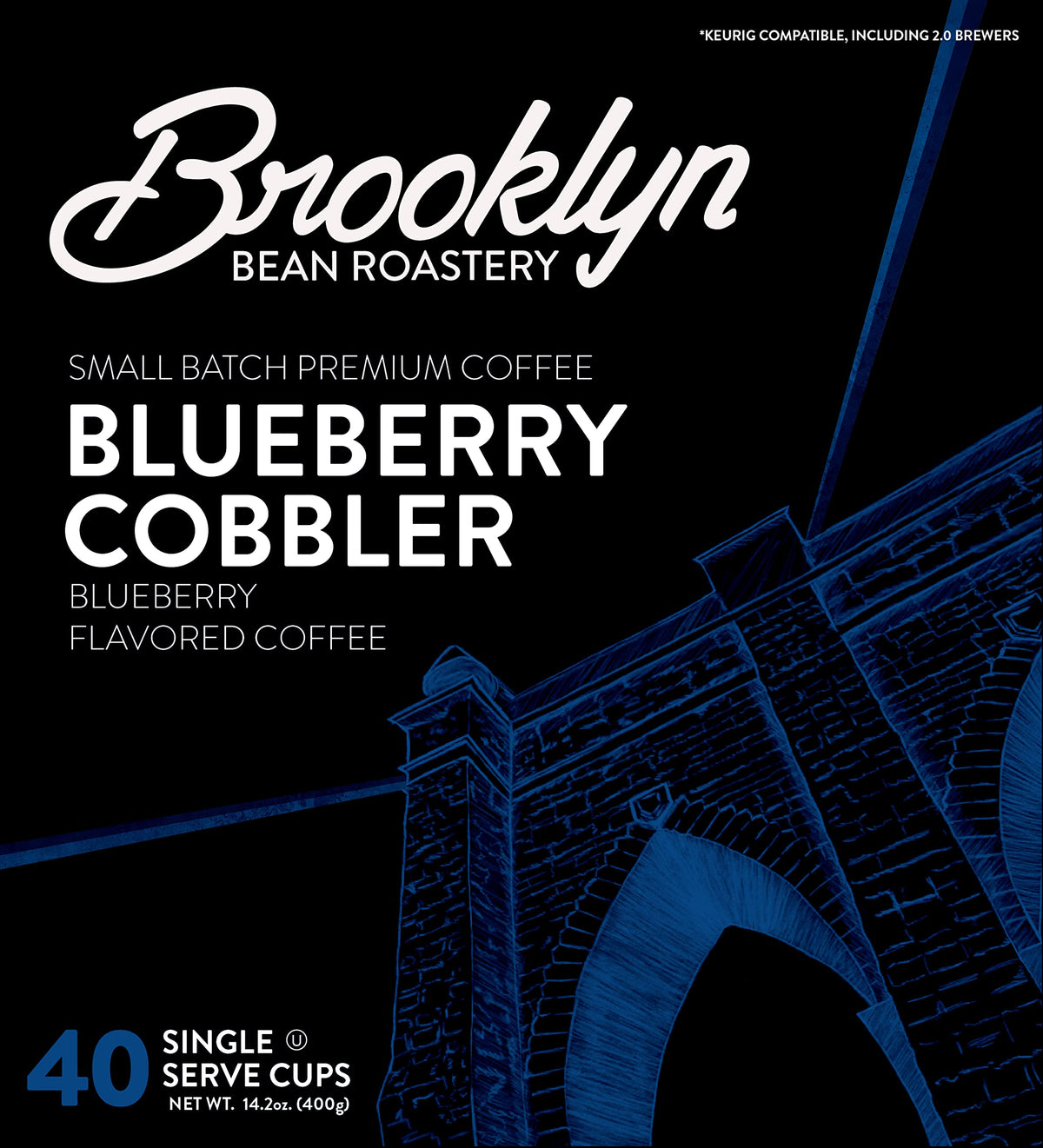 Brooklyn Beans Blueberry Cobbler Coffee Pods – 40 Count, Keurig 2.0 Compatible