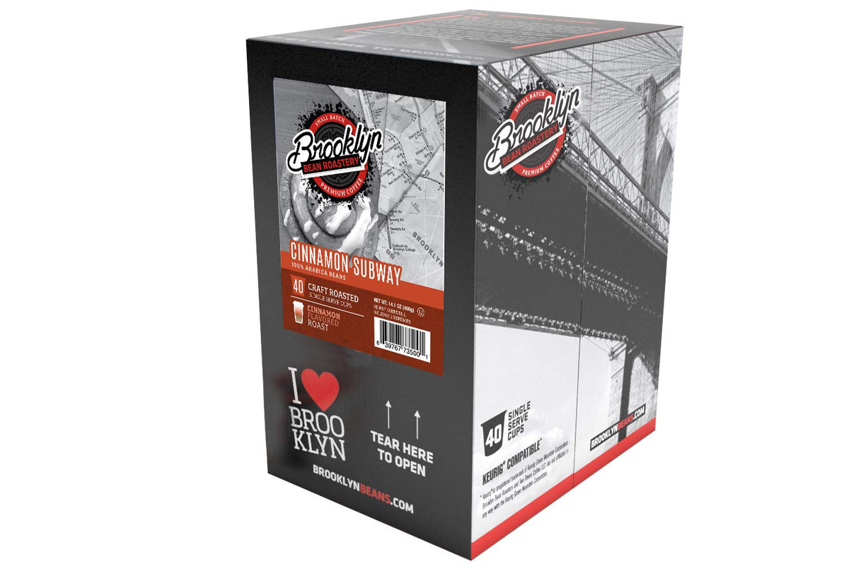 Brooklyn Beans Cinnamon Subway Gourmet Coffee Pods - Keurig K-Cup Compatible, 40 ct