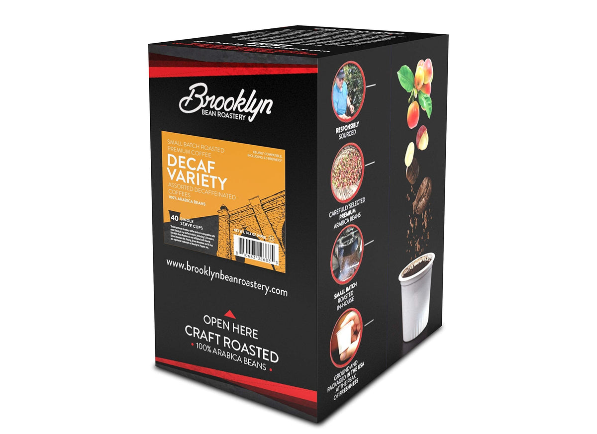 Brooklyn Beans Decaf Pods – 40-Count Assorted Variety Pack for Keurig K-Cup Brewers