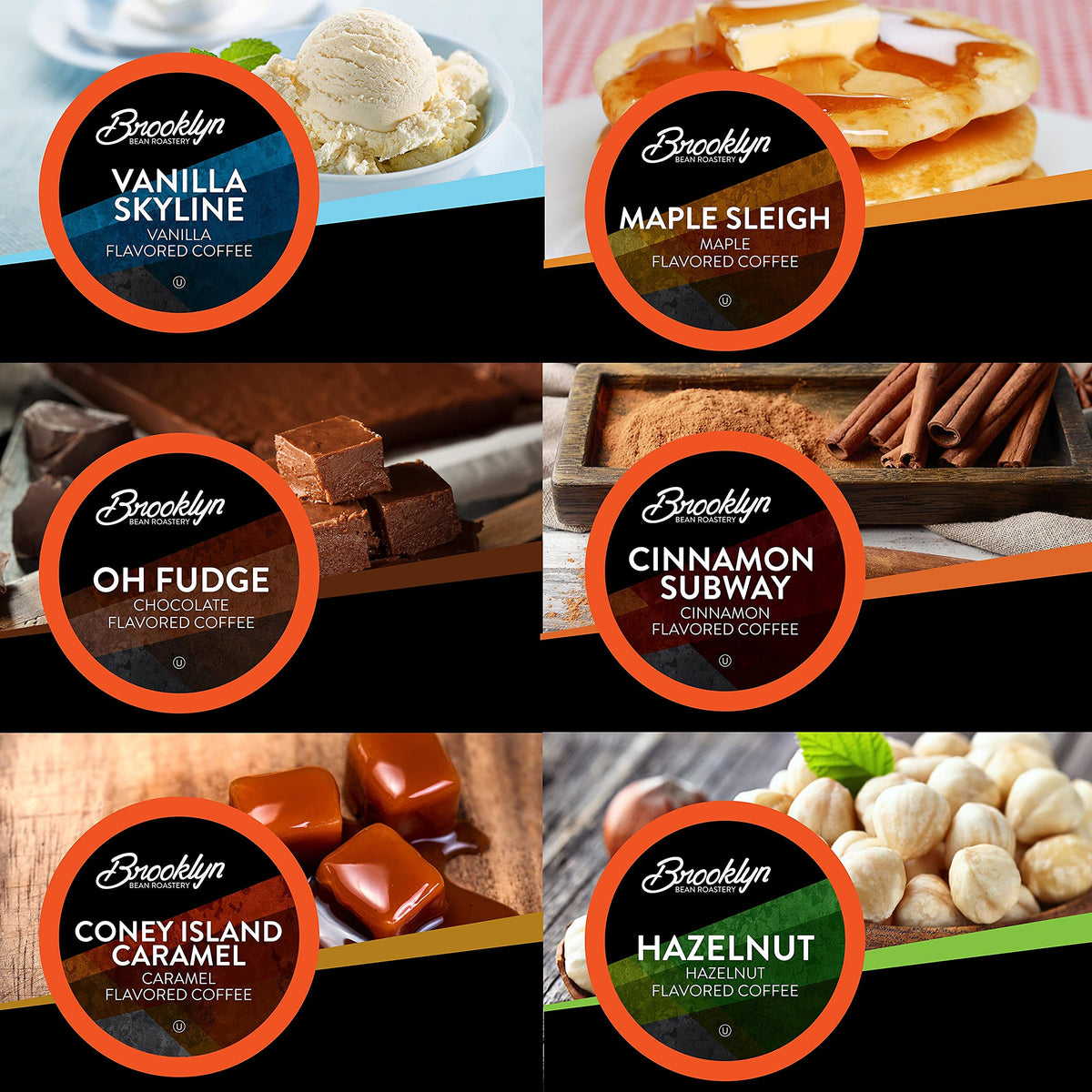 Brooklyn Beans Flavored Coffee Pods Variety Pack – 40 Count, Keurig 2.0 Compatible