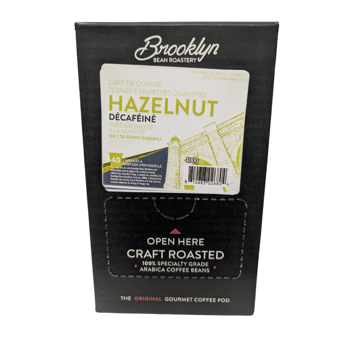 Brooklyn Beans Hazelnut Decaf Coffee Pods – Keurig K-Cup Compatible, 40 Count