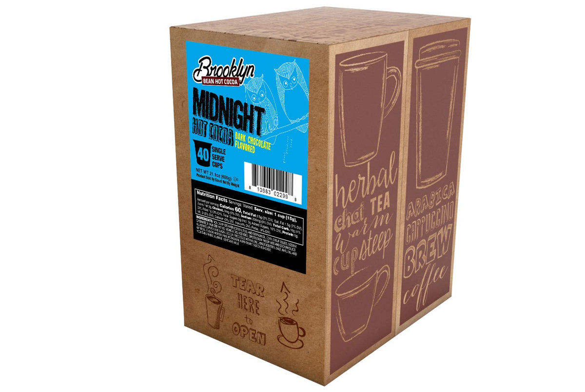 Brooklyn Beans Midnight Dark Chocolate Hot Cocoa Pods – 40 Count, 2.0 Keurig Compatible