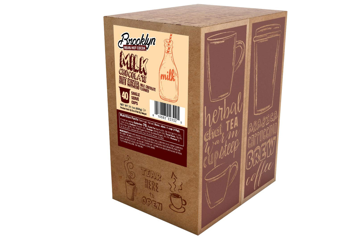 Brooklyn Beans Milk Chocolate Hot Cocoa Pods – 40 Count – Compatible with 2.0 K-Cup Brewers