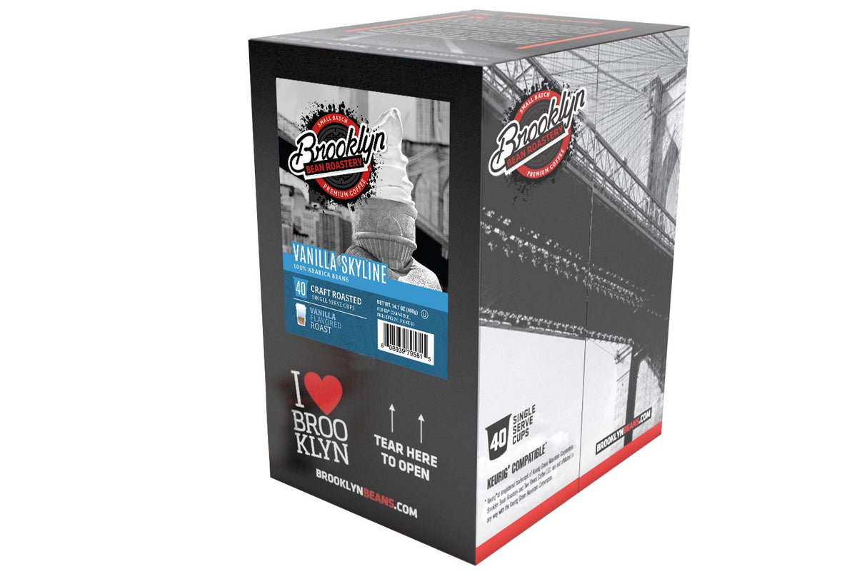 Brooklyn Beans Vanilla Skyline Gourmet Coffee Pods - Keurig Compatible, 40 Count