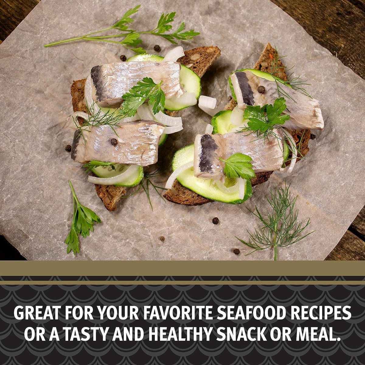 Brunswick Golden Smoked Herring Fillets - 3.25 oz Can (Pack of 12) | 18g Protein per Serving | Gluten Free & Keto Friendly