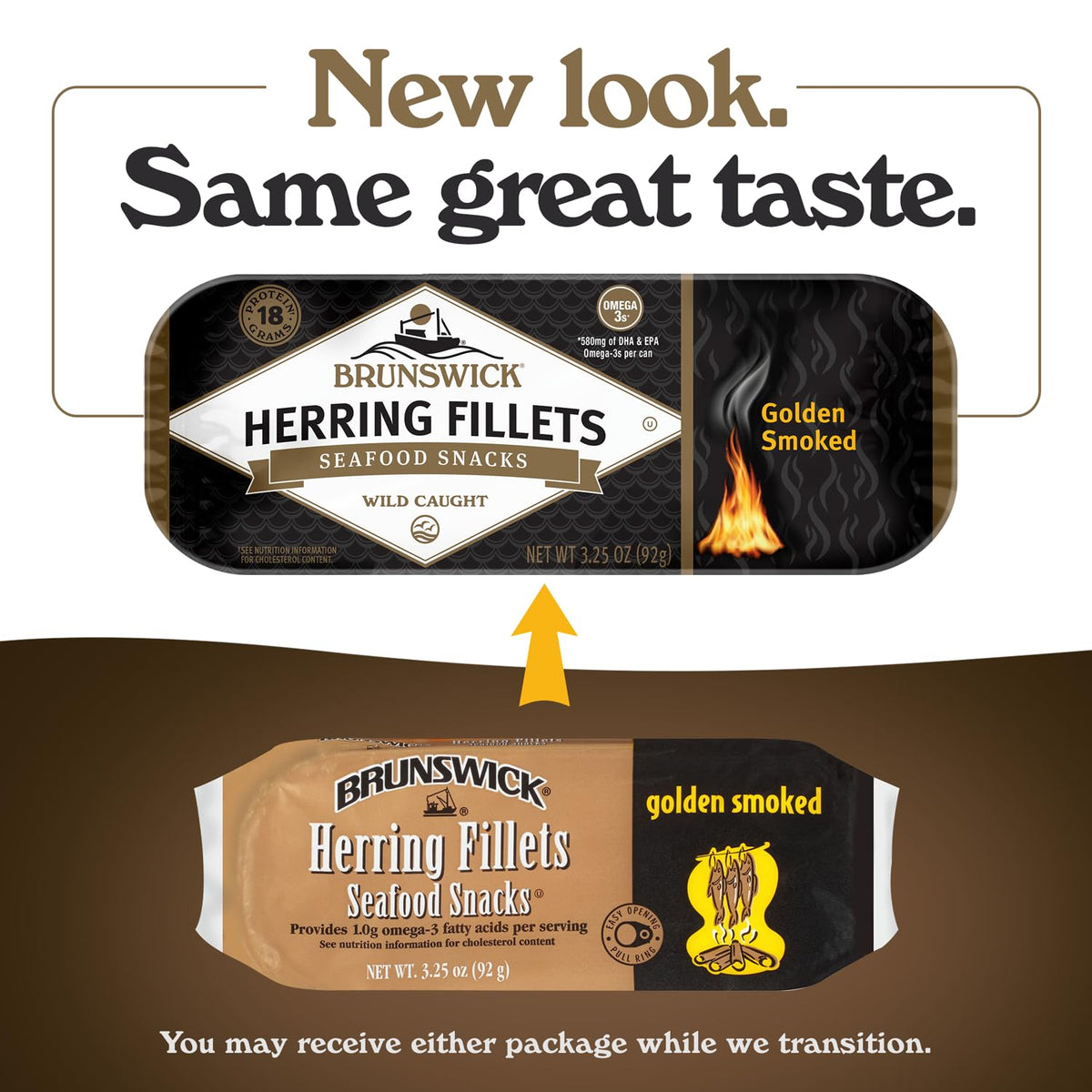 Brunswick Golden Smoked Herring Fillets - 3.25 oz Can (Pack of 12) | 18g Protein per Serving | Gluten Free & Keto Friendly