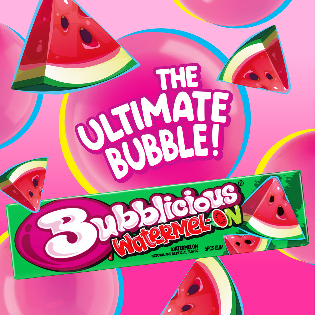 Bubblicious Bubblegum Gum for Adults & Kids | 90 Pieces in 18 Packs