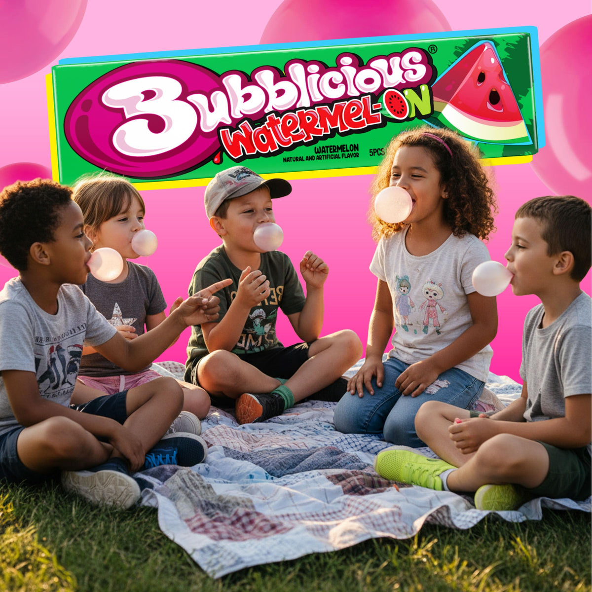 Bubblicious Bubblegum Gum for Adults & Kids | 90 Pieces in 18 Packs
