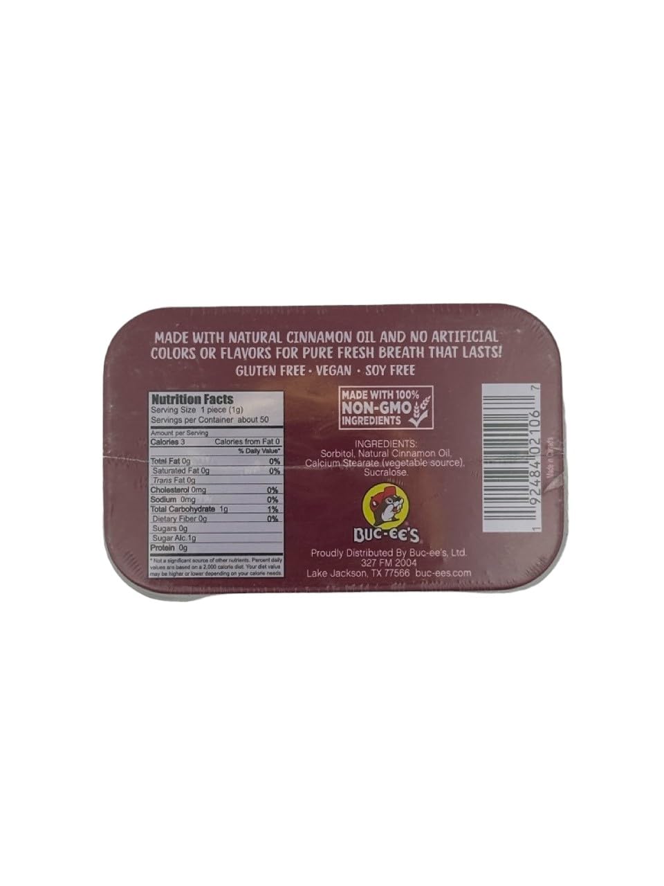 Buc-ee's Gluten Free & Sugar Free Cinnamon Mints (6 Pack)