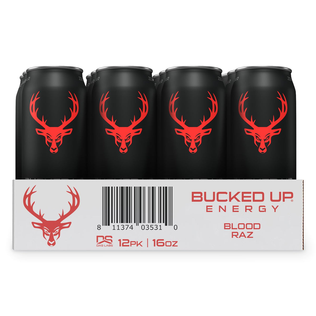 Bucked Up Energy Drink Blood Raz 300mg - 12 CT (Sugar-Free)