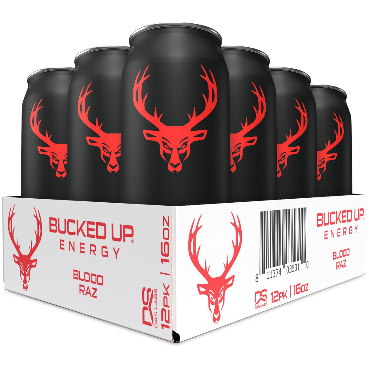 Bucked Up Energy Drink Blood Raz 300mg - 12 CT (Sugar-Free)