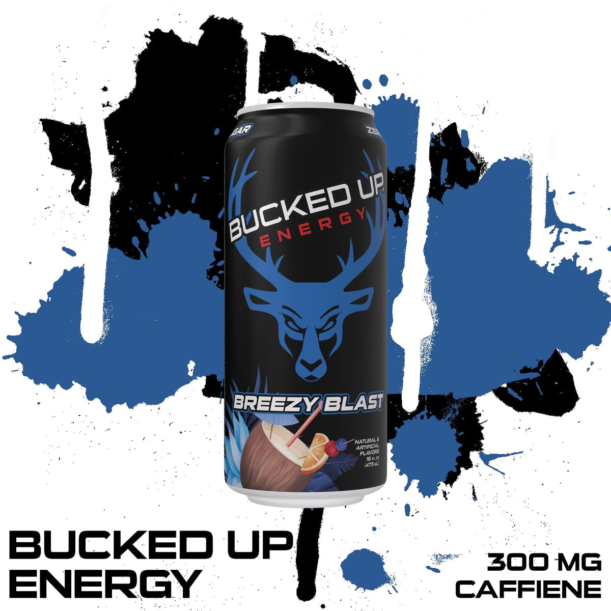 Bucked Up Breezy Blast Energy Drink 300mg — 12-Count Can Pack