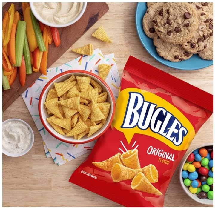 Bugles Original 7.5 oz (Pack of 4) – Crisp Horn-Shaped Corn Snacks