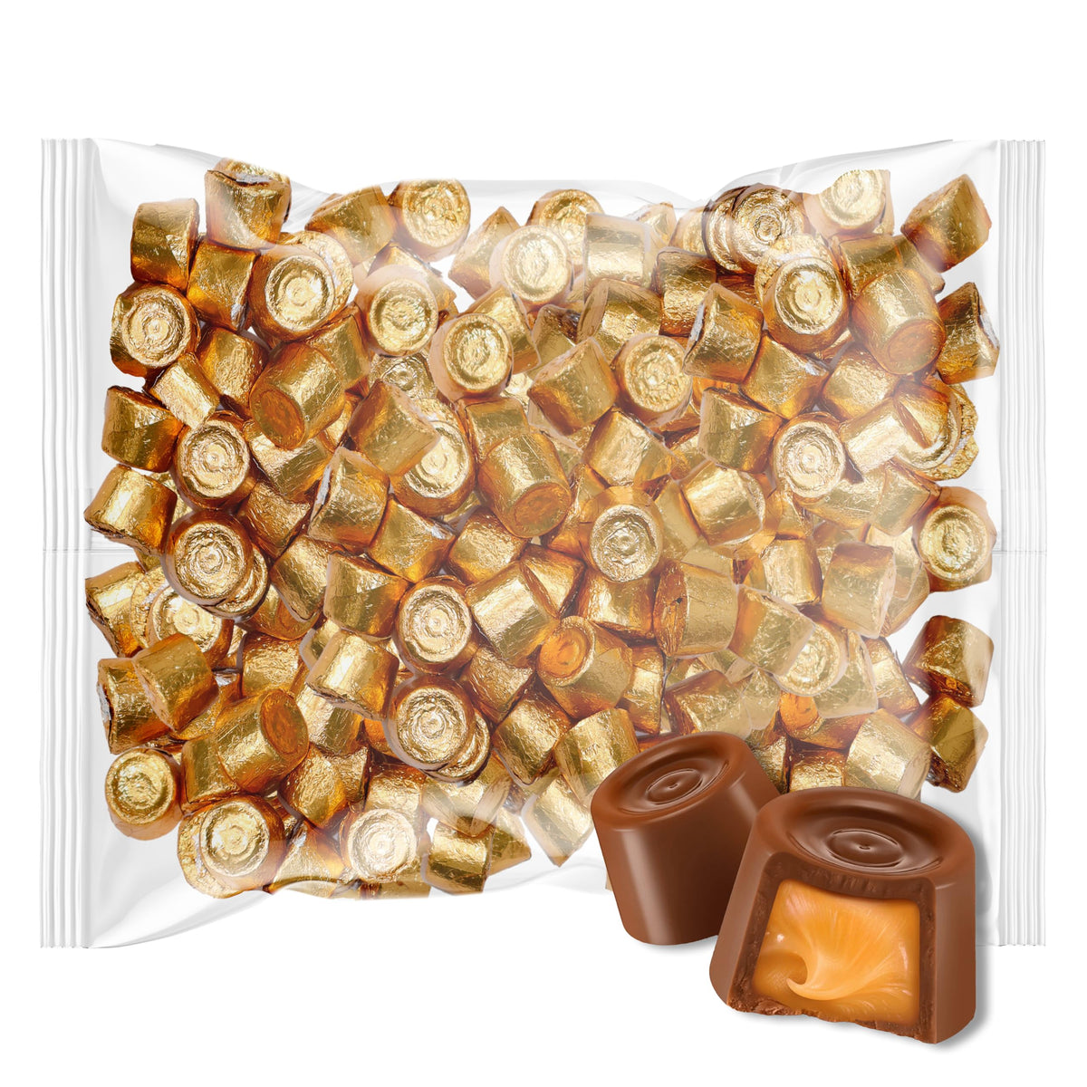 Buha Sweets Caramel Chocolate Candy – 1 lb Bulk Bag (62 Pieces)