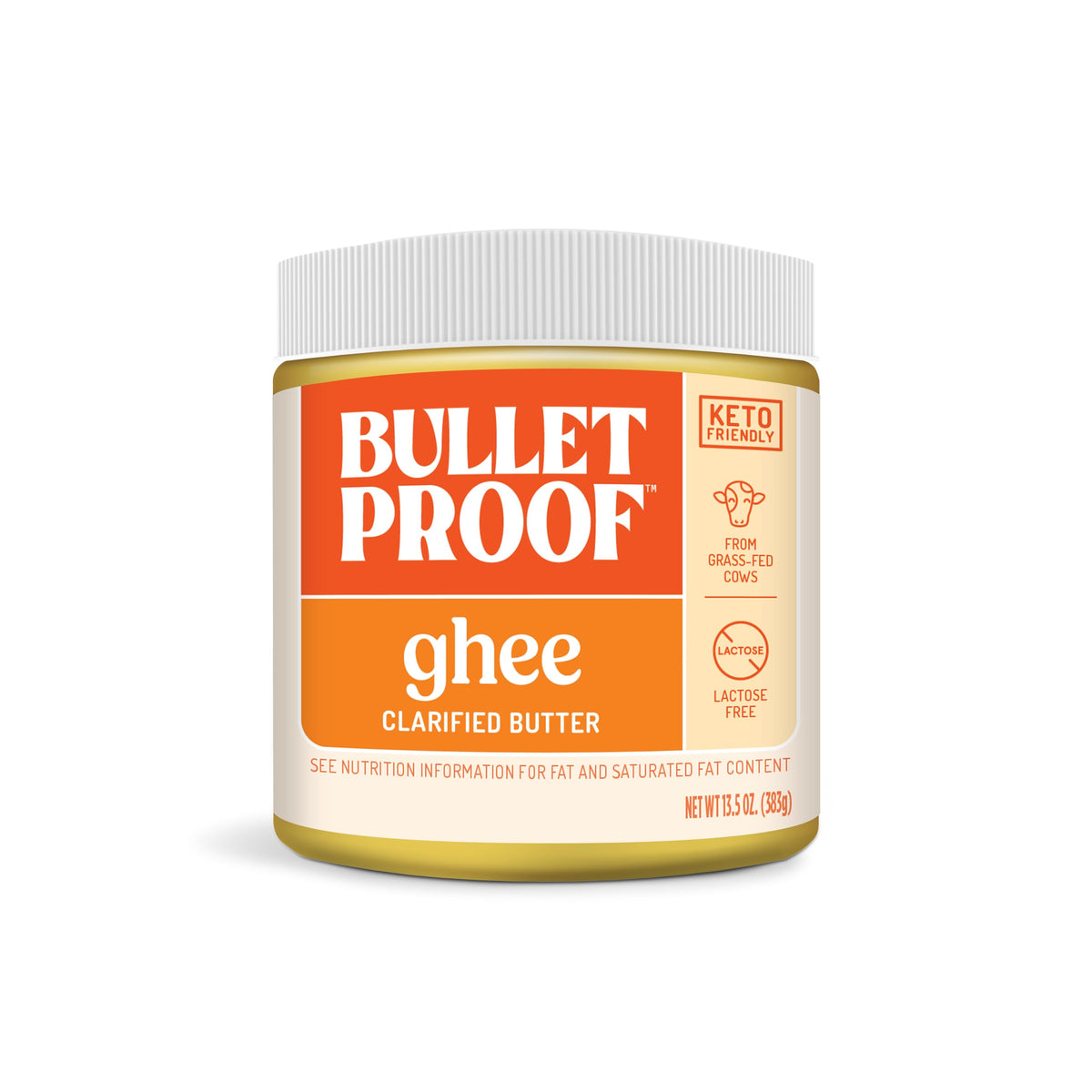 Bulletproof Grass Fed Ghee, Pasture Raised • 13.5 oz • Lactose Free & Casein Free • Keto & Paleo