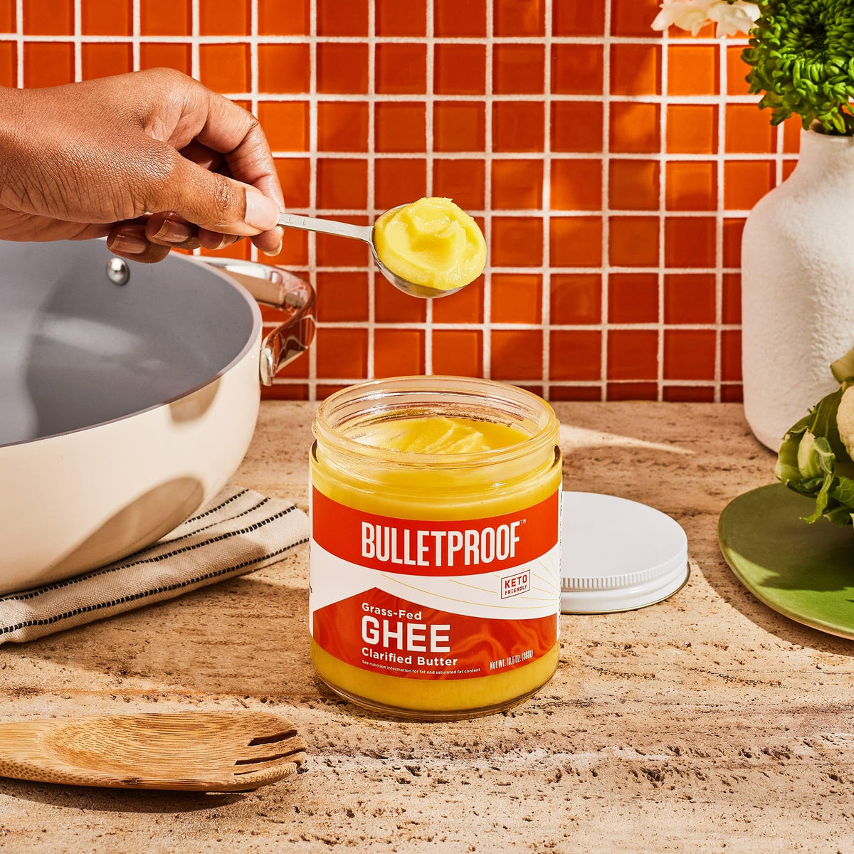 Bulletproof Grass Fed Ghee, Pasture Raised • 13.5 oz • Lactose Free & Casein Free • Keto & Paleo