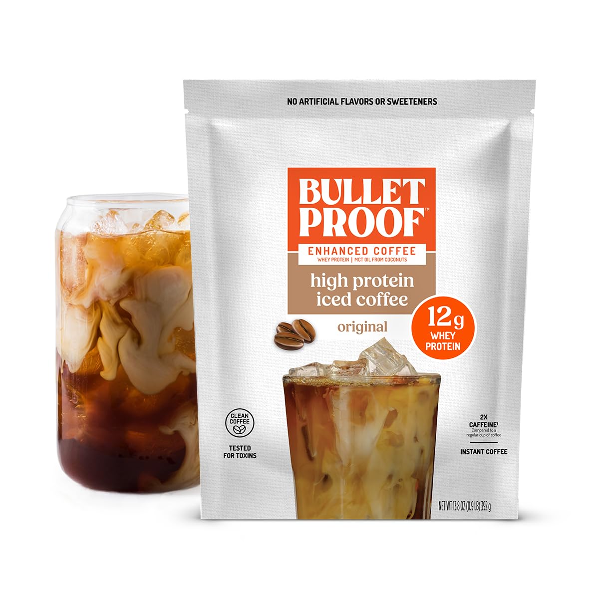 Bulletproof Iced Protein Coffee — Original, 14 Servings | 12g Whey + MCT Oil, 170mg Caffeine