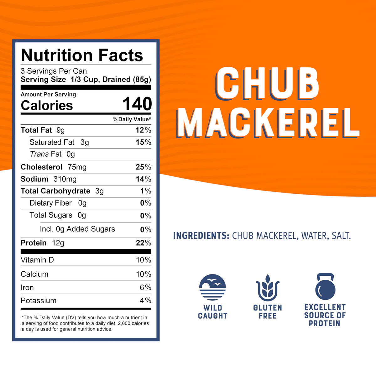 Bumble Bee Chub Mackerel, 15 oz Can – Pack of 12, High-Protein Gluten-Free Canned Mackerel