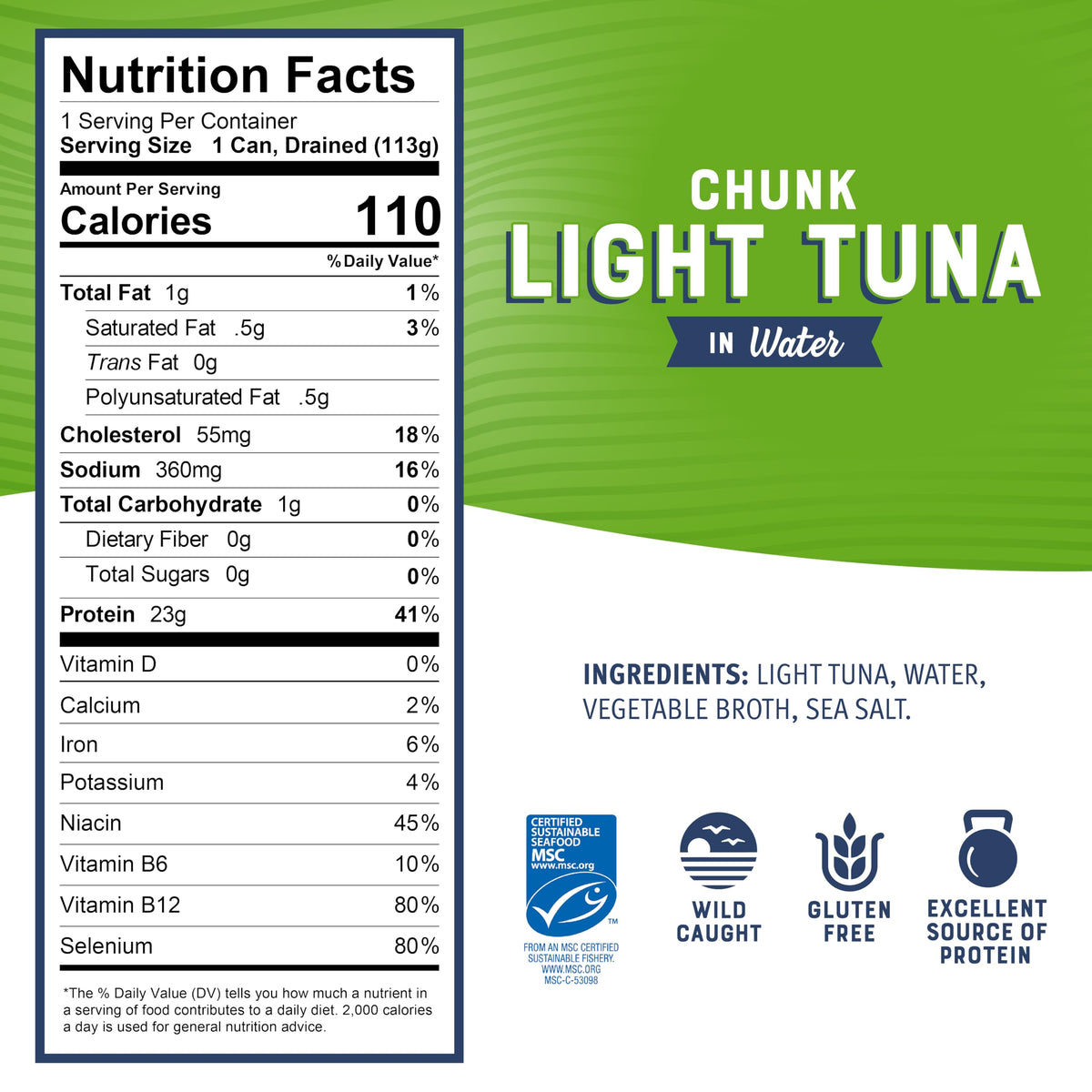 Bumble Bee Chunk Light Tuna in Water - 5 oz Cans (Pack of 24) | Wild Caught Skipjack, 23 g Protein, MSC Certified
