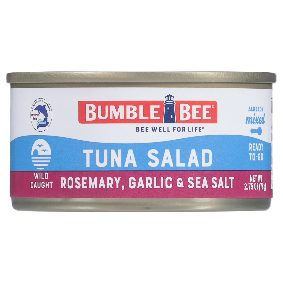 Bumble Bee Snack On The Run! Protein Pack – Rosemary Garlic Sea Salt Tuna Salad with Crackers Kit, Wild Caught MSC Tuna (Pack of 12)
