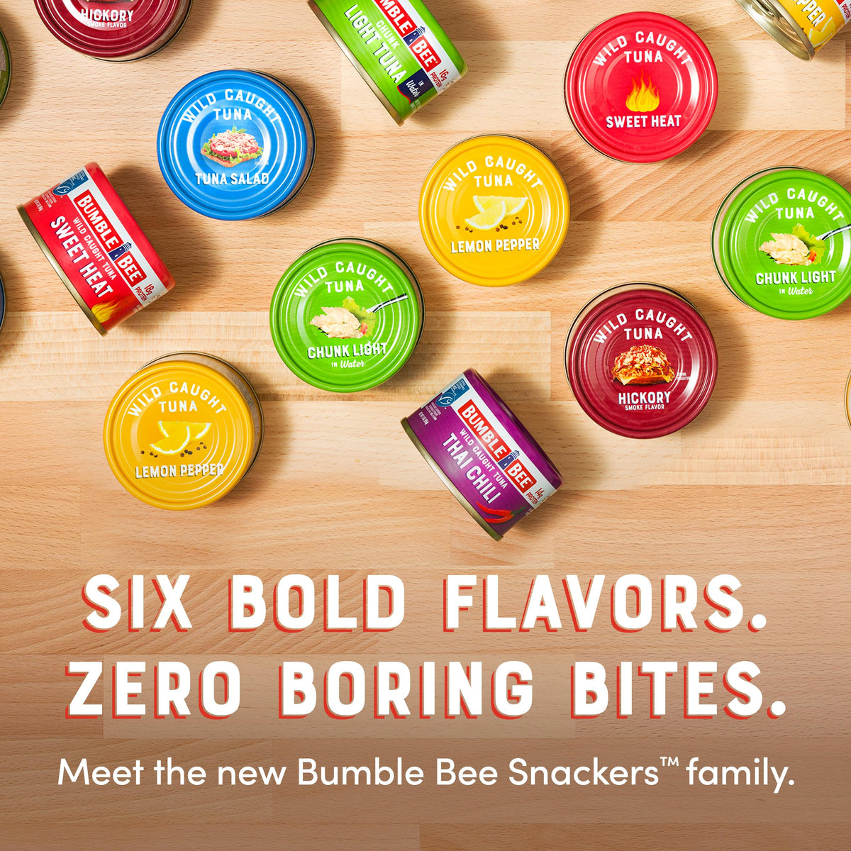 Bumble Bee Snackers Thai Chili Tuna — 14g Protein per Can, No Draining, 3 oz Easy-Open (Pack of 16)