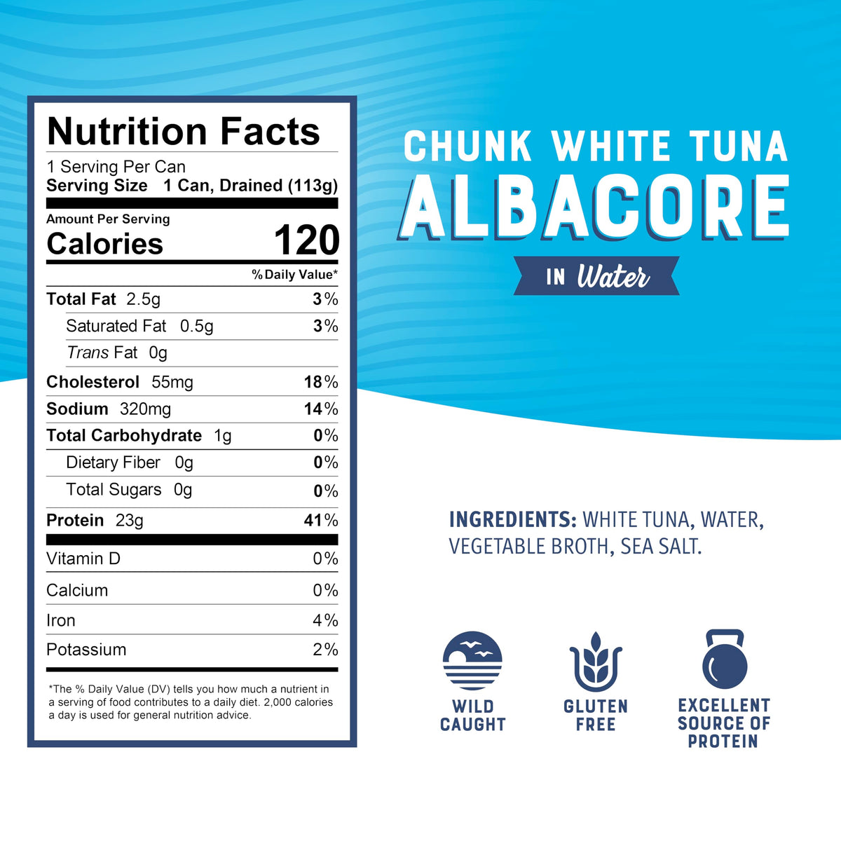 Bumble Bee Chunk White Albacore Tuna in Water, 5 oz Can (Pack of 24) – Wild Caught, 23g Protein, Omega-3s, Non-GMO, Gluten Free, Kosher
