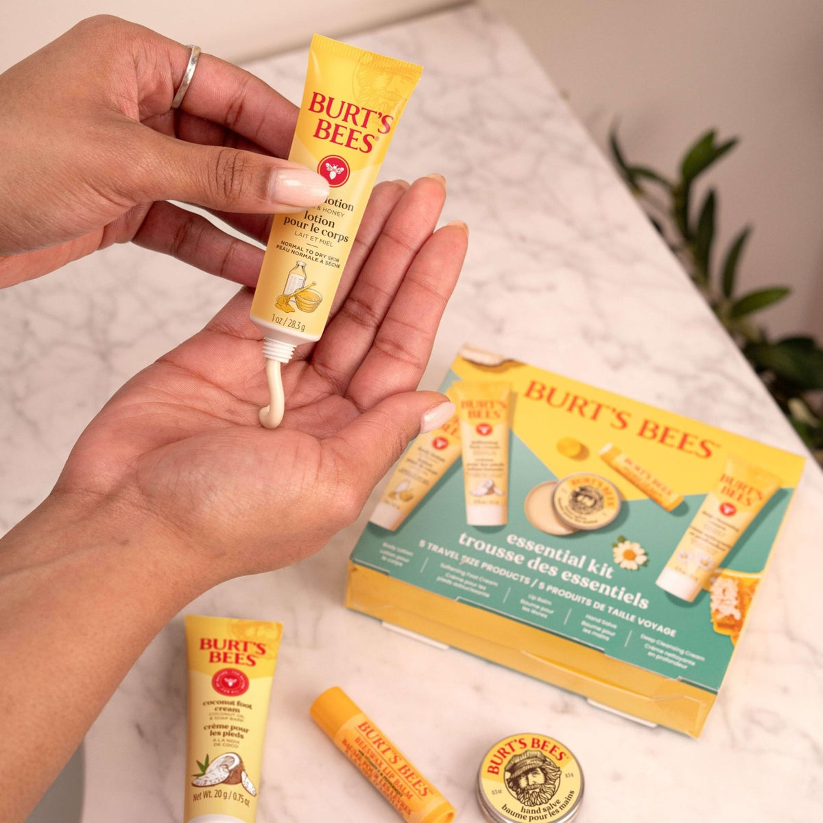 Burt's Bees Essentials Kit Gift Set, 5 Travel Size Products