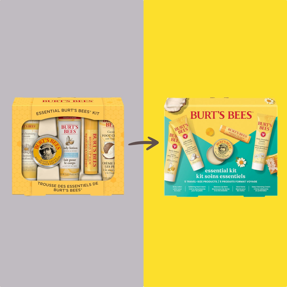 Burt's Bees Essentials Kit Gift Set, 5 Travel Size Products
