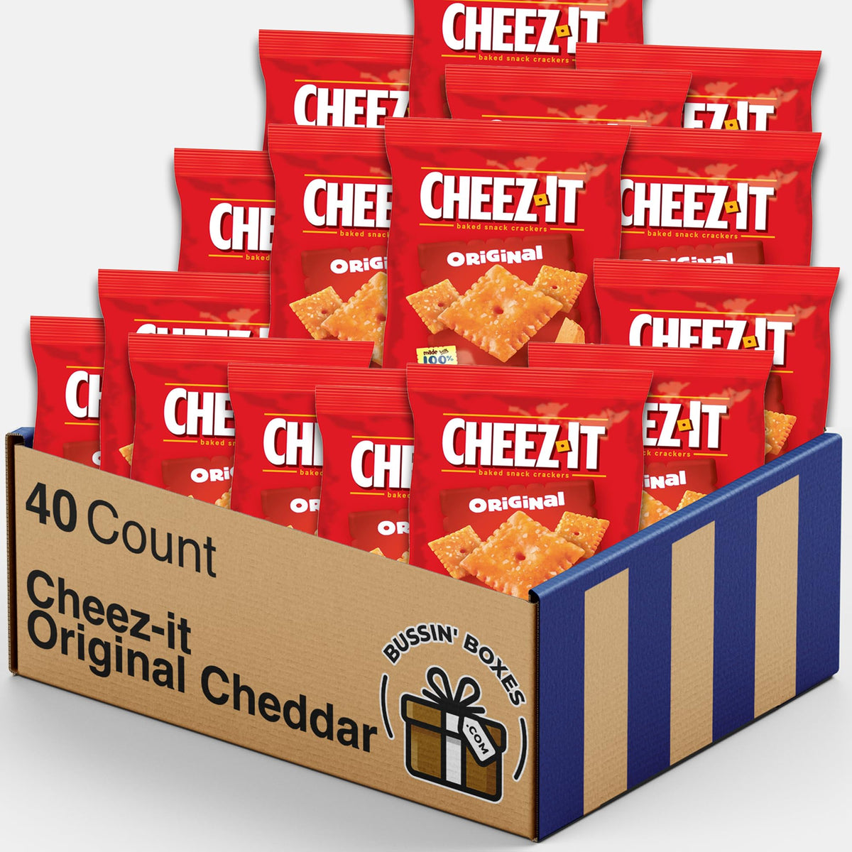 Bussin Boxes Bulk Cheez-It Original Cheddar Snack Packs — 1.5 oz Pack of 40