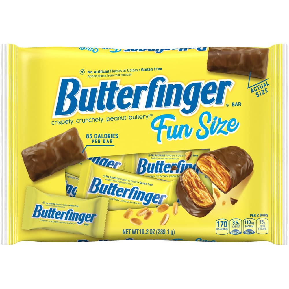 Butterfinger Fun Size Candy Bars – 6-Pack, Peanut-Buttery Chocolatey Crispety Crunchety