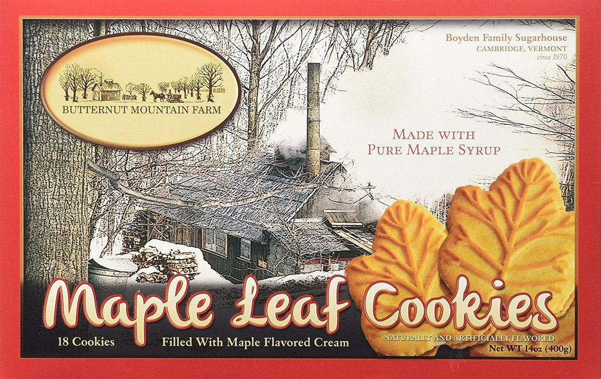 Butternut Mountain Farm Maple Leaf Cookies (Pack 2) | 14 oz Maple Treat