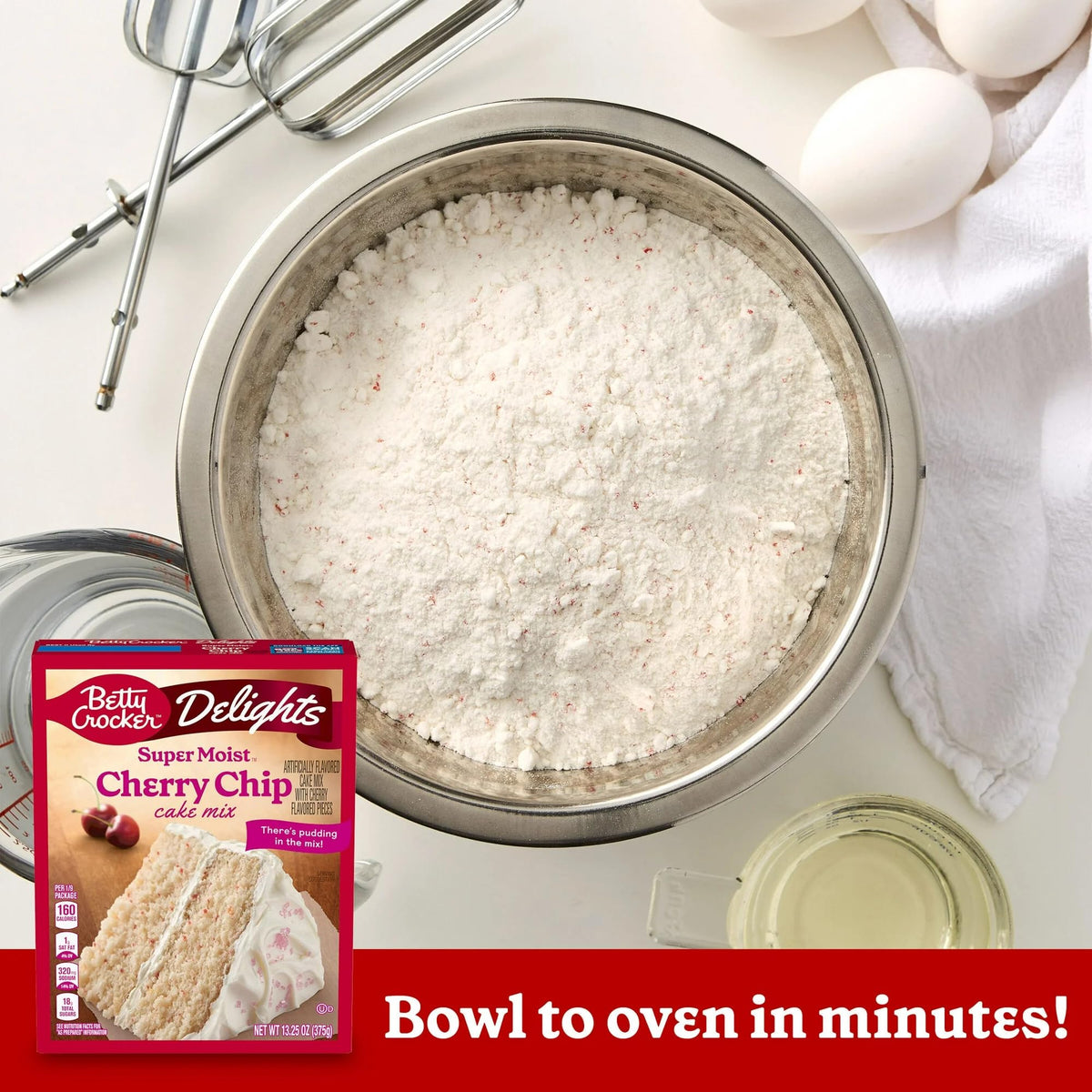 Betty Crocker Delights Cherry Chip Cake Mix (Pack of 3) with By The Cup Frosting Spreader